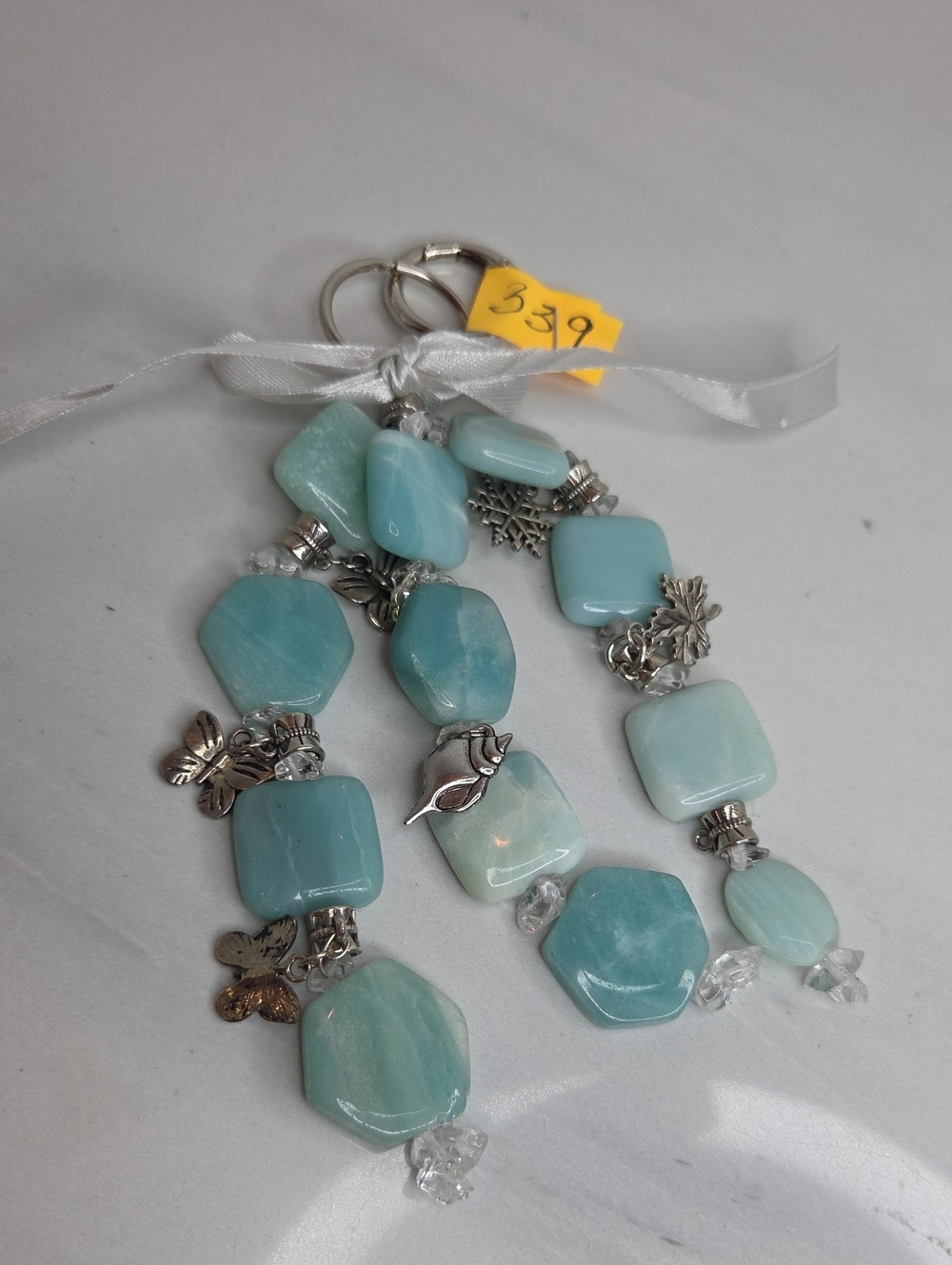 339 - Seafoam Blue Gemstone Bag Charm